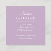 パープルウォーターバラ植物学芸術的 スクエア名刺 (裏面)