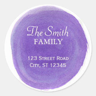 パープルウォーター差出人住所ラウンドステッカー ラウンドシール