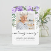 パープルウォーター悔やみや弔慰葬儀祈りの言葉カード サンキューカード (スタンド正面)