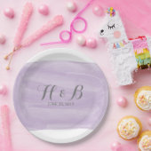 パープルウォーター結婚カラーの紙プレート ペーパープレート (パーティー)