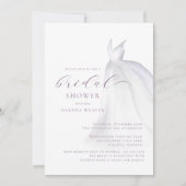 パープルウォーター結婚カラーズドレスブライダルシャワー 招待状 (正面)