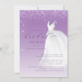パープルウォーター結婚カラーズドレスブライダルシャワー 招待状 (正面)