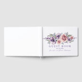 パープルウォーター結婚カラーフラワーズゲストブック ゲストブック (全面)