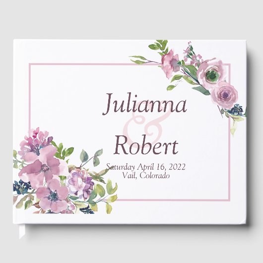 パープルウォーター結婚カラーフローラ ゲストブック (正面)