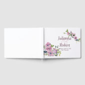 パープルウォーター結婚カラーフローラ ゲストブック (全面)