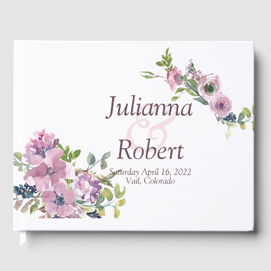 パープルウォーター結婚カラーフローラ ゲストブック (正面)