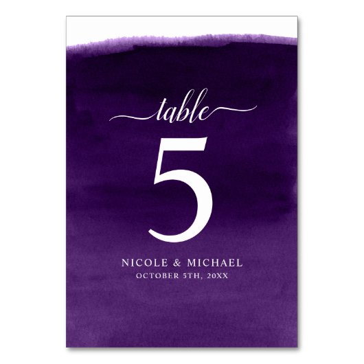 パープルウォーター結婚カラー テーブルナンバー (正面)