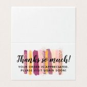 パープルウォーター絵を描カラーストロークサンキューカード (外部フラット)