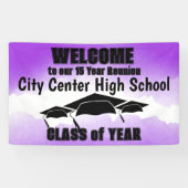 パープルウォーター縁どカラークラス懇親会へようこそ 横断幕 (横)