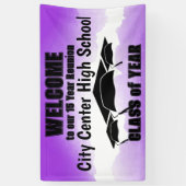 パープルウォーター縁どカラークラス懇親会へようこそ 横断幕 (縦)