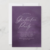 パープルウォーター色のアーチ写真卒業パーティー 招待状 (裏面)