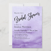 パープルウォーター色のグラデーションブライダルシャワー 招待状 (正面)