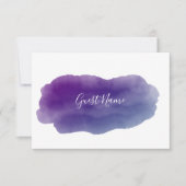 パープルウォーター色のゲスト名座席表 招待状 (正面)