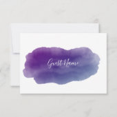 パープルウォーター色のゲスト名座席表 招待状 (裏面)