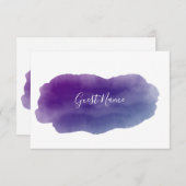 パープルウォーター色のゲスト名座席表 招待状 (正面/裏面)