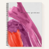 パープルウォーター色のジャパーソナライズされたーナル ノートブック (正面)