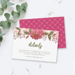 パープルウォーター色のフローラ結婚の詳細 エンクロージャーカード