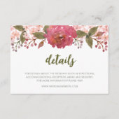 パープルウォーター色のフローラ結婚の詳細 エンクロージャーカード (正面)