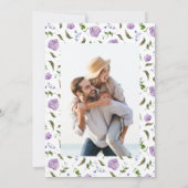 パープルウォーター色のフローラ結婚ズ セーブザデート (裏面)