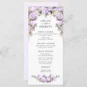 パープルウォーター色のフローラ結婚ズ メニュー (正面/裏面)