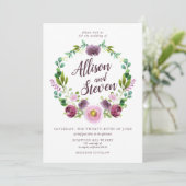 パープルウォーター色のフローラ結婚ズ 招待状 (スタンド正面)