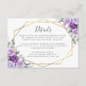パープルウォーター色のフローラ結婚金ゴールドの詳細 エンクロージャーカード (正面)