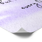 パープルウォーター色の感動的引用文 ポスター (角)