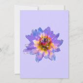 パープルウォーター色の花のブライダルシャワー 招待状 (裏面)