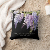 パープルウォーター色の藤のフローラ クッション (ブランケット)