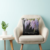 パープルウォーター色の藤のフローラ クッション (椅子)