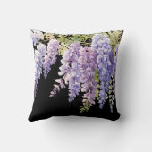 パープルウォーター色の藤のフローラ クッション (裏面)
