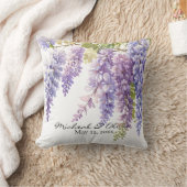 パープルウォーター色の藤のフローラ クッション (ブランケット)