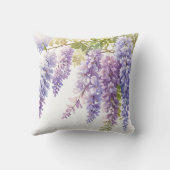 パープルウォーター色の藤のフローラ クッション (裏面)