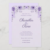 パープルウォーター色の藤結婚式招待状 招待状 (正面/裏面)