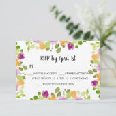 パープルウォーター色の開花結婚ズ 出欠カード (スタンド正面)