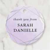 パープルウォーター色シルバーフレームありがとうござぶら下がったう フェイバータグ (正面)