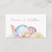 パープルウォーター色シーセルQRコード結婚ズ エンクロージャーカード (裏面)