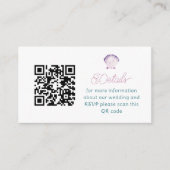 パープルウォーター色シーセルQRコード結婚ズ エンクロージャーカード (正面)