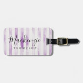 パープルウォーター色ストライプモノグラム ラゲッジタグ (正面横)