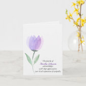 パープルウォーター色チューリップ悔やみや弔慰ありがとう カード (黄色い花)