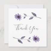 パープルウォーター色デイジーサンキューカード サンキューカード (正面)