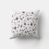 パープルウォーター色デイジーフローラモチーフ装飾用クッション クッション (裏面)
