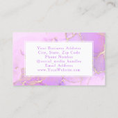 パープルウォーター色ファッションモダンアポイントメント 名刺 (裏面)