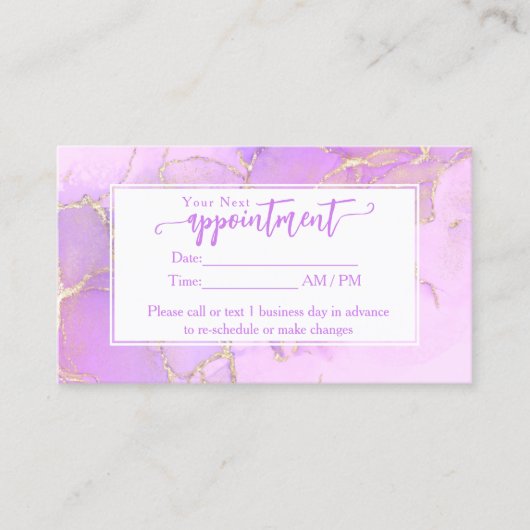 パープルウォーター色ファッションモダンアポイントメント 名刺 (正面)