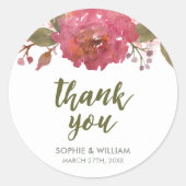 パープルウォーター色フローラありがとう ラウンドシール (正面)
