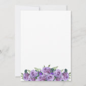 パープルウォーター色フローラエレガントな結婚式 招待状 (裏面)