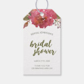 パープルウォーター色フローラブライダルシャワーメッセージカード ギフトタグ (正面)