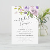 パープルウォーター色フローラブライダルシャワー 招待状 (スタンド正面)