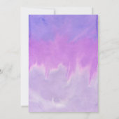 パープルウォーター色フローラボホ結婚式招待状 招待状 (裏面)