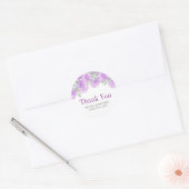 パープルウォーター色フローラ庭園の結婚式 ラウンドシール (封筒)